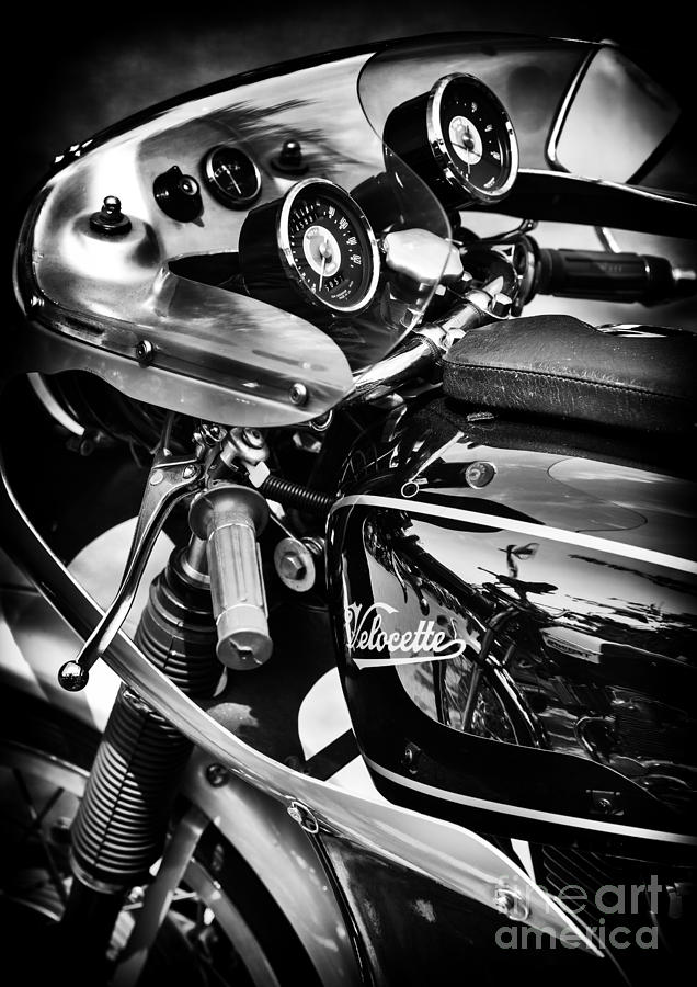 Velocette Cafe Racer Monochrome Photograph by Tim Gainey