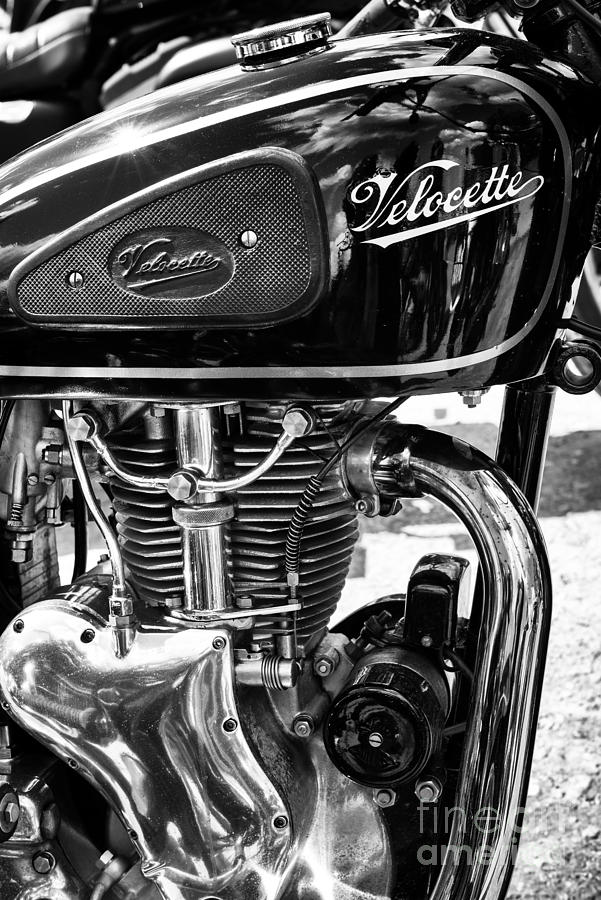 Velocette Motorcycle Monochrome Photograph by Tim Gainey