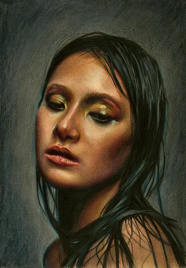 Portrait Drawing - Velvet by Brian Scott