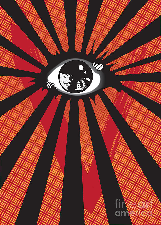 Vintage Digital Art - Vendetta2 eyeball by Sassan Filsoof