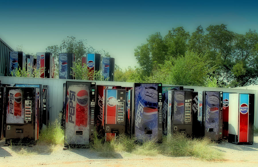 Soda Photograph - Vending Machine Graveyard by Tony Grider