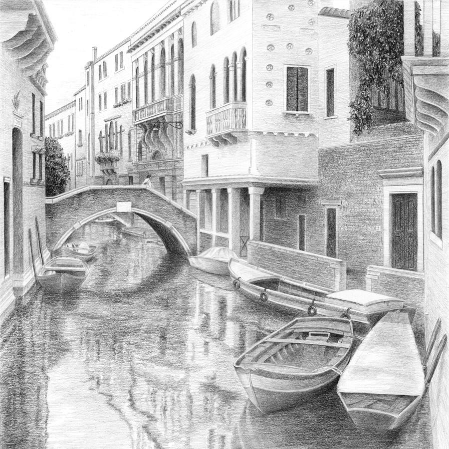 Sketching a Venetian panorama - a drawing tutorial by Dan Hogman