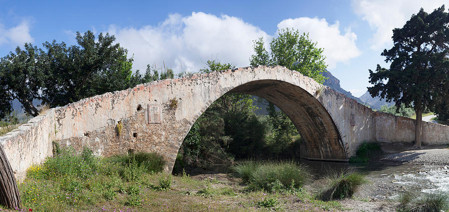 Architecture Photograph - Venetian Bridge Near Preveli Monastery by Panoramic Images