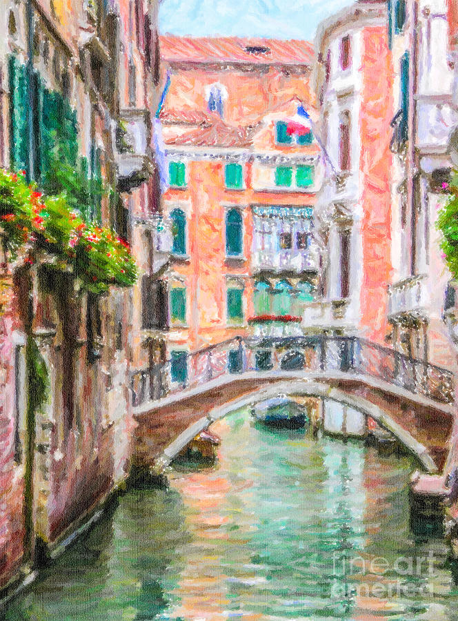 Venetian canal Digital Art by Liz Leyden