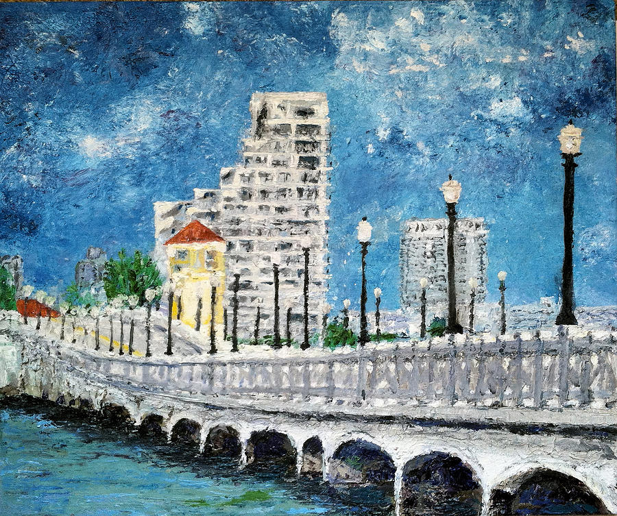 City Scape Painting - Venetian Causeway by Joseph Santa Maria