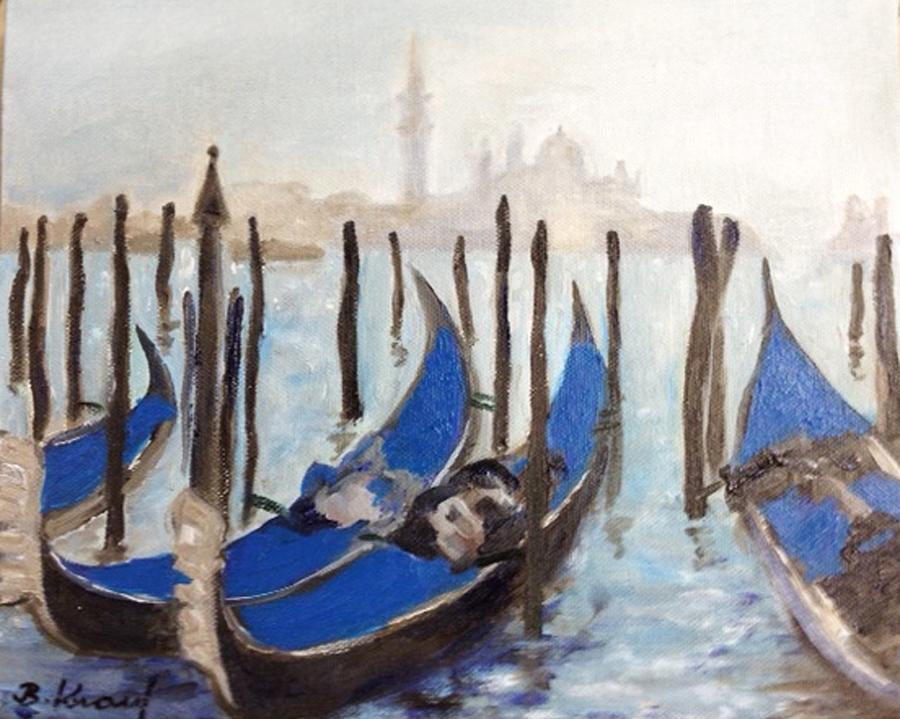 Venetian Gondolas Painting by Barbara Anna Knauf