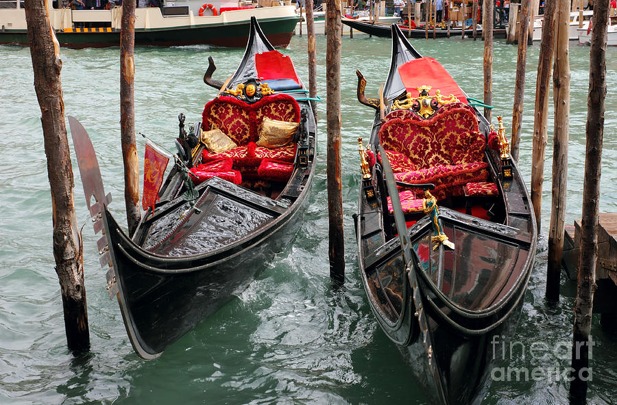 Transportation Photograph - Venetian Gondolas by Kiril Stanchev