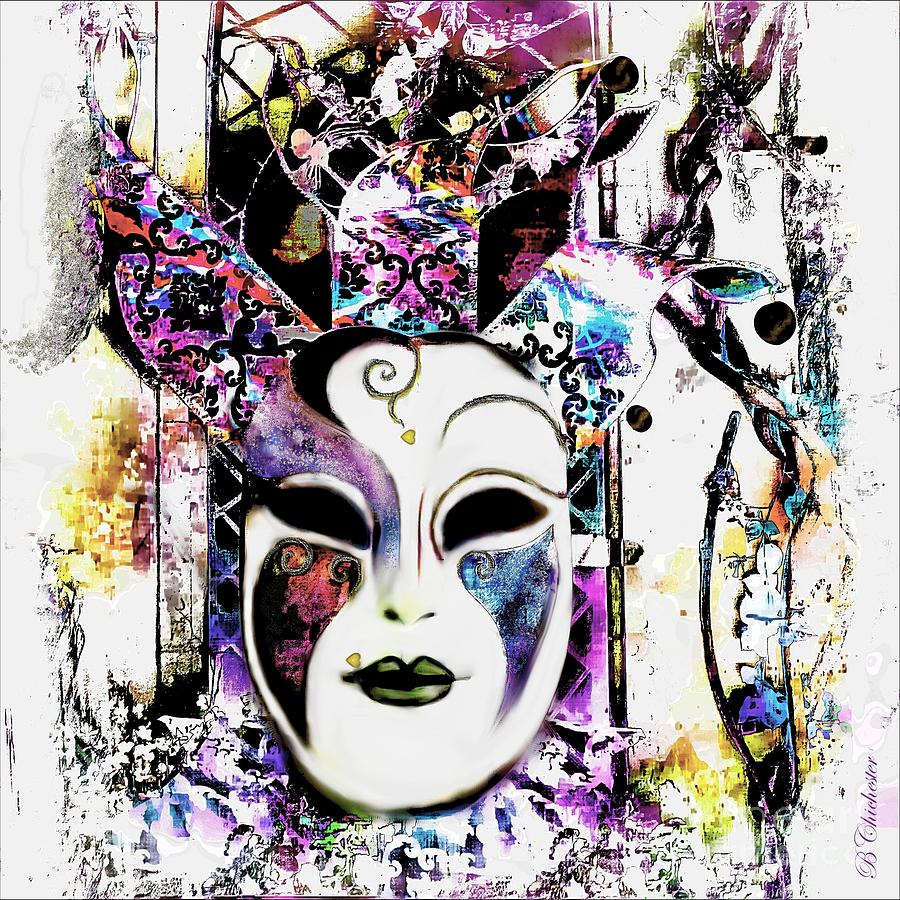 Abstract Painting - Venetian Mask by Barbara Chichester