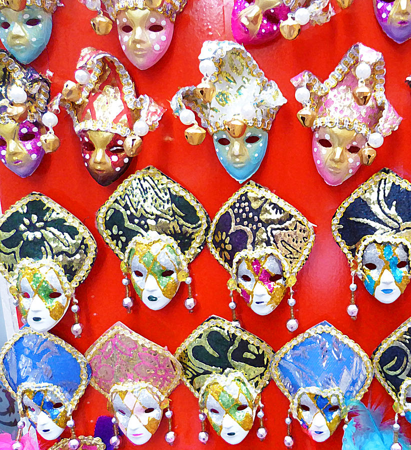 Venetian Masks  Painting by Irina Sztukowski