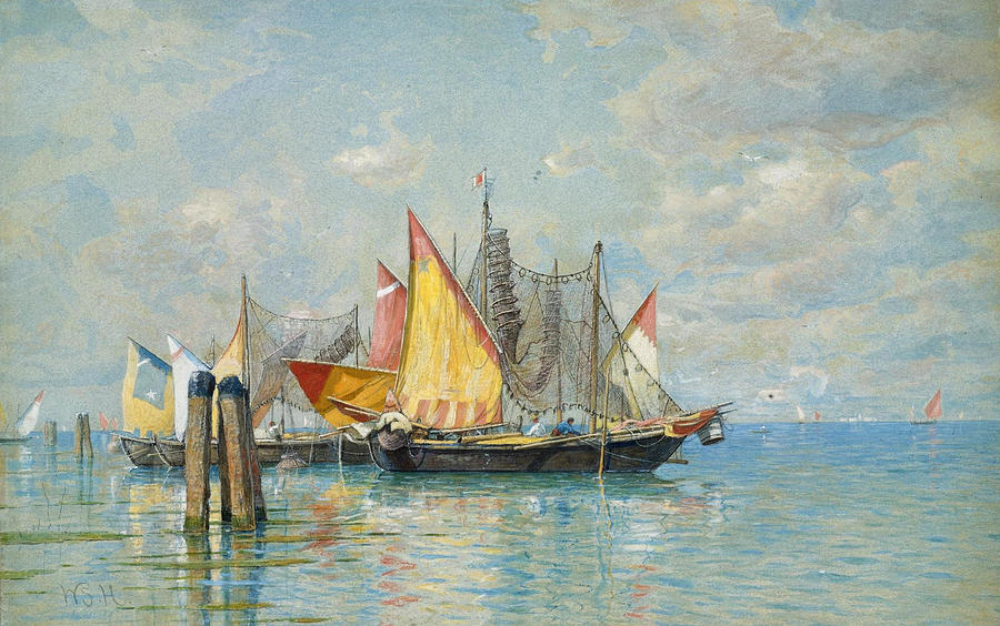 Venetian Sailboats Painting by William Stanley Haseltine
