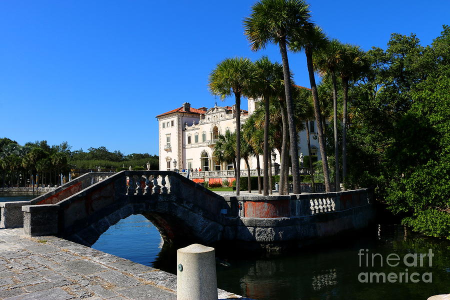 Venetian Style Bridge And Villa In Miami Photograph by Christiane Schulze Art And Photography