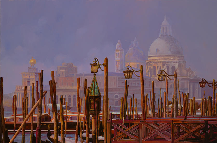 Sunset Painting - Venezia E La Nebbia by Guido Borelli