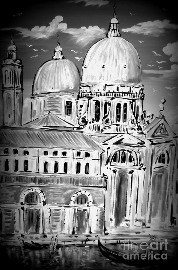 Venezia in bianco e nero Painting by Roberto Gagliardi