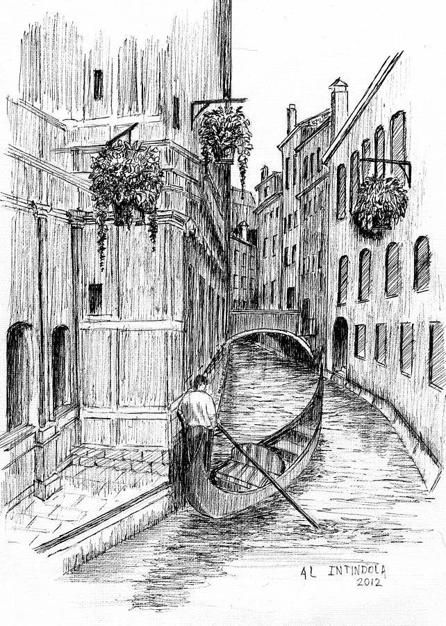 Venice Drawing by Al Intindola