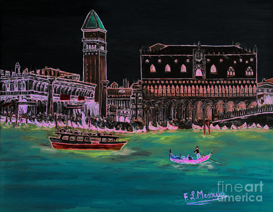 Venice at night Painting by Loredana Messina