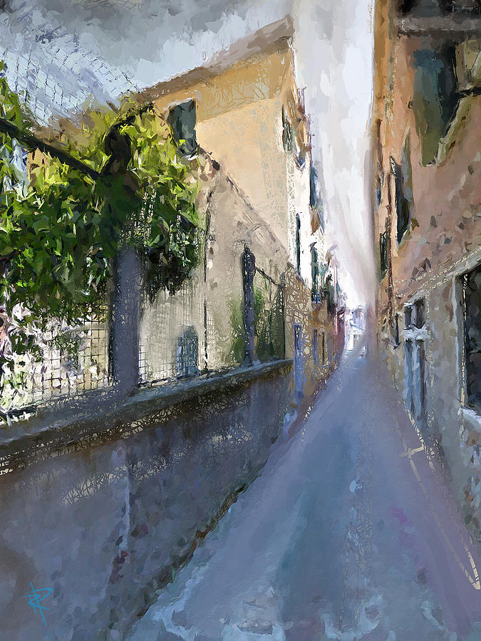 City Mixed Media - Venice Back Alley by Russell Pierce