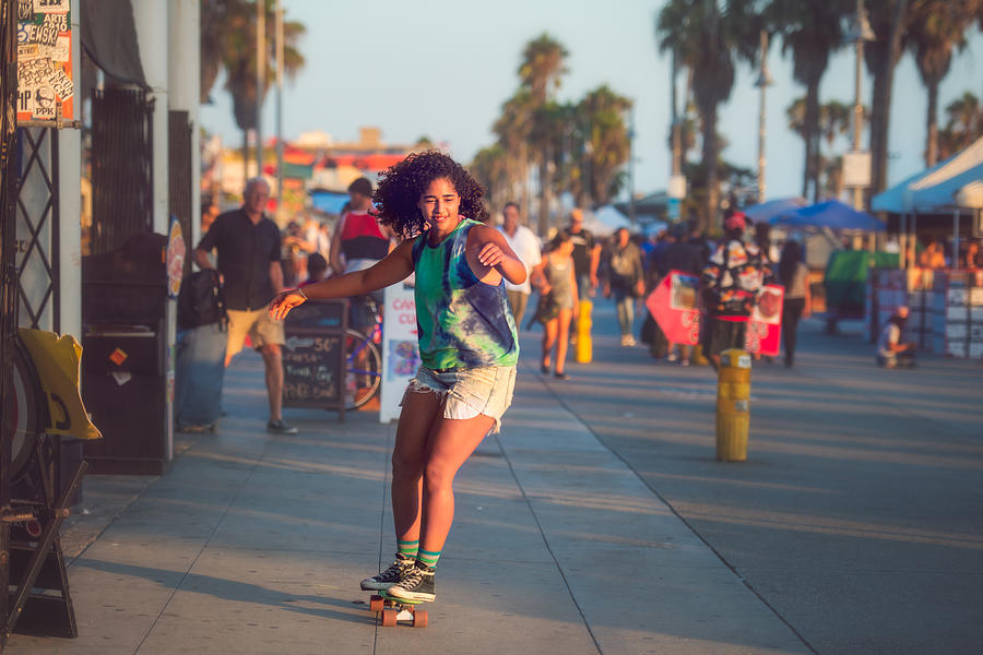 Venice Beach Skateboard Girl Photograph by Layland Masuda