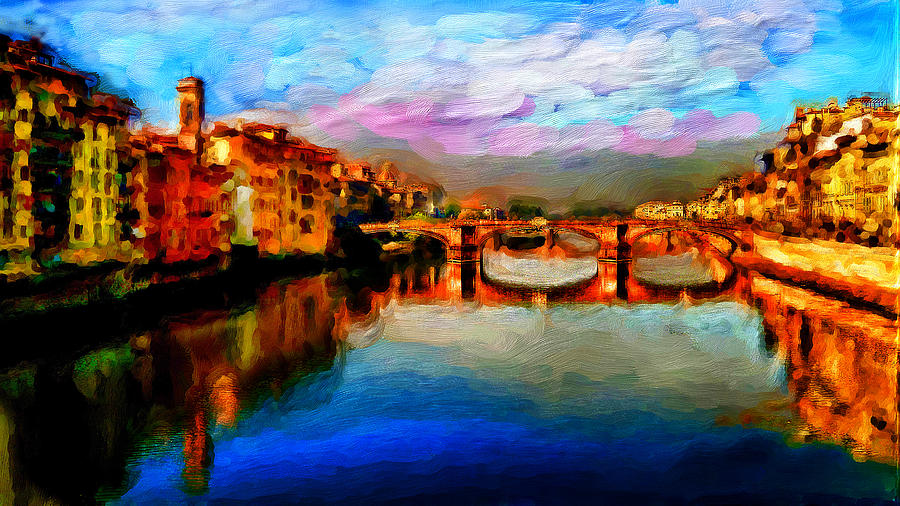 Bridge Digital Art - Venice Bridge by Cary Shapiro
