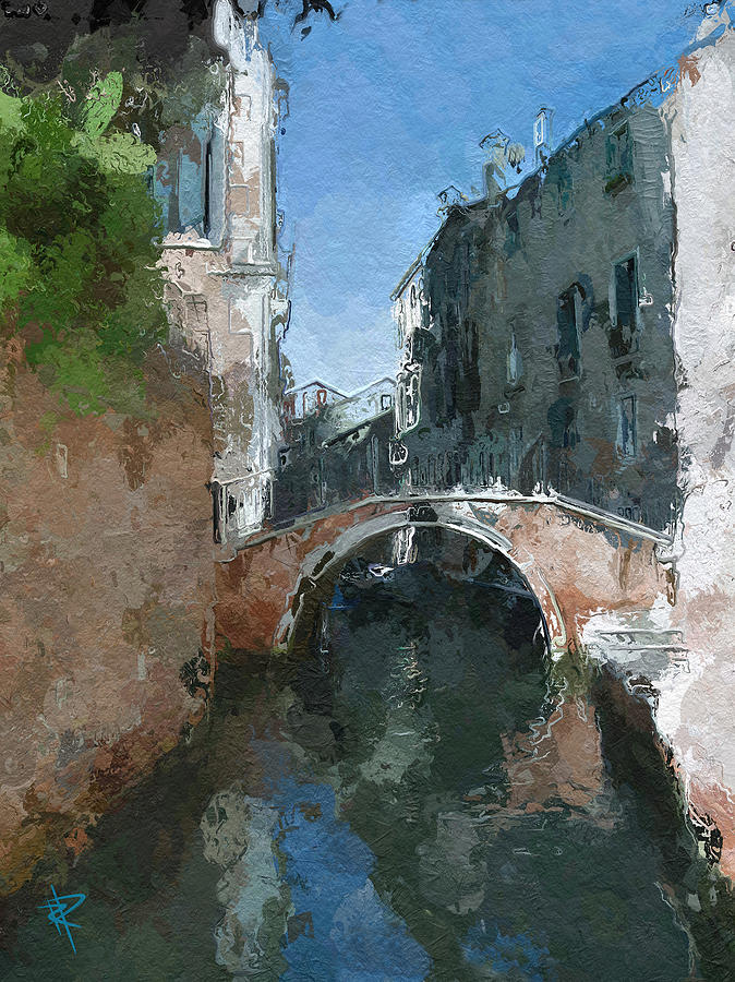 Venice Bridge Two Mixed Media by Russell Pierce
