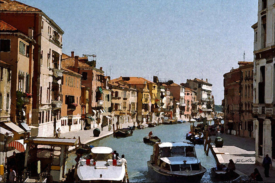 Venice Canal Digital Art by John Vincent Palozzi