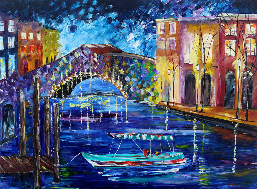 Venice Canal Painting by Kevin  Brown