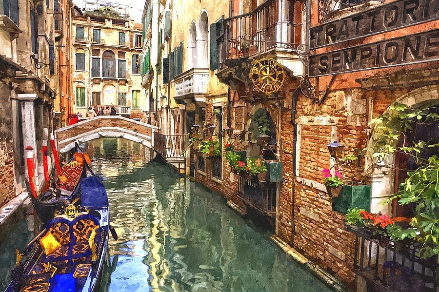 Vintage Painting - Venice Canal Serenity by Gianfranco Weiss