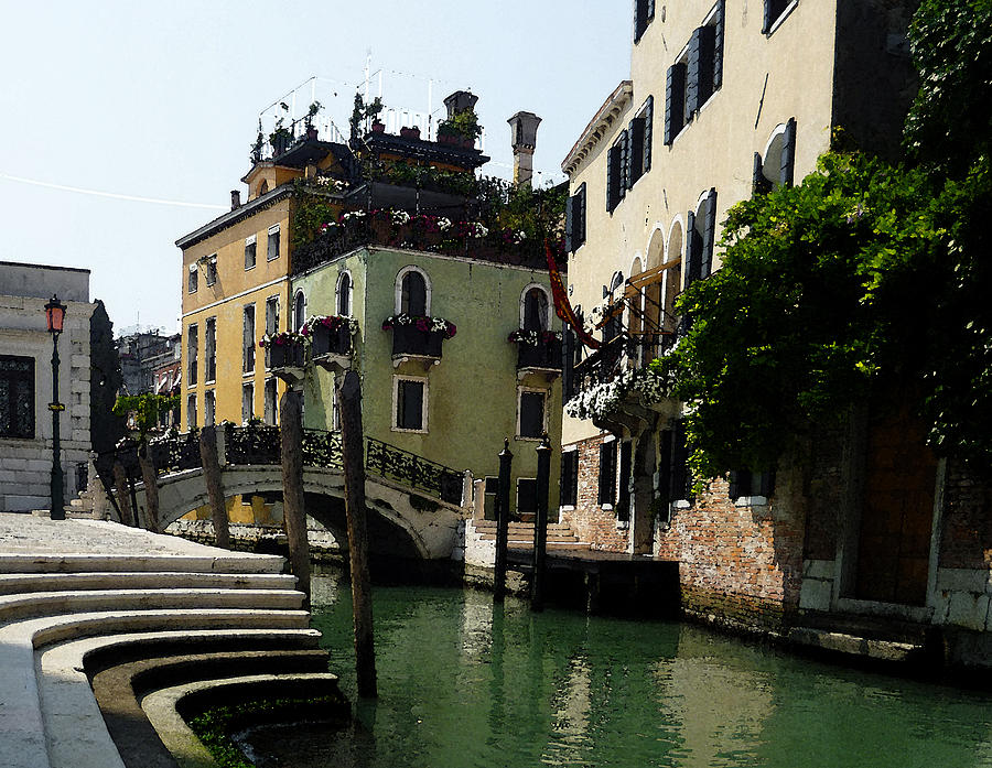 Flower Photograph - Venice Canal Summer in Italy by Irina Sztukowski