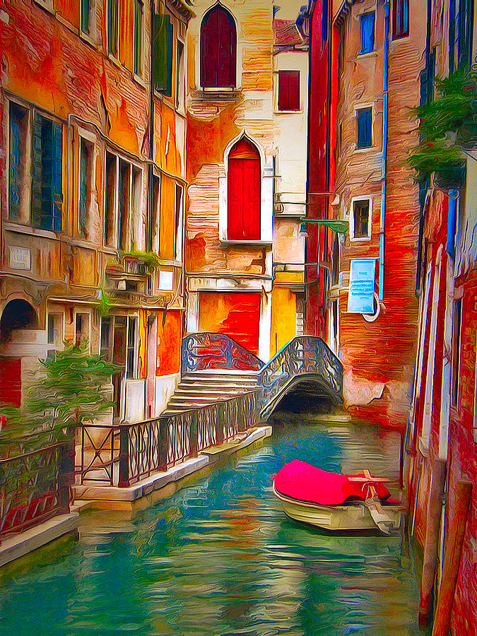 Nature Digital Art - Venice canals beauty 8 by Yury Malkov