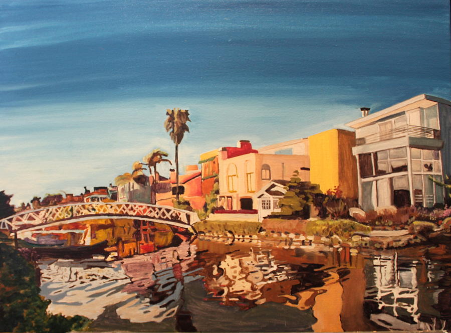 Duck Painting - Venice Canals by Ruthie Briggs-Greenberg