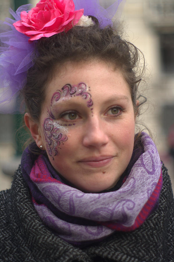 Venice Carnival Face Painter Photograph by Suzanne Powers