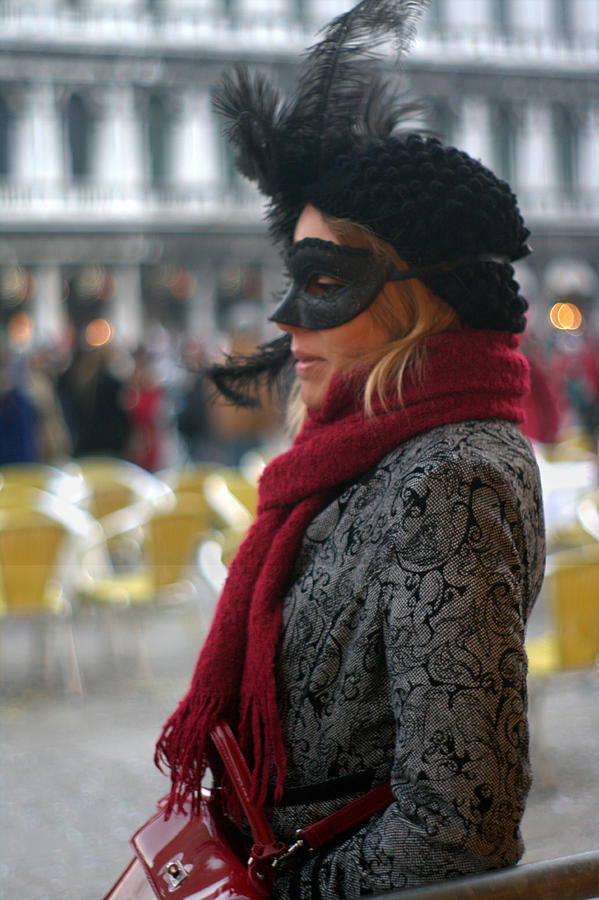 Venice Carnival Young Woman Reveler Photograph by Suzanne Powers