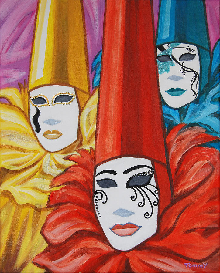 Venice Costumes Painting by Tommy Midyette