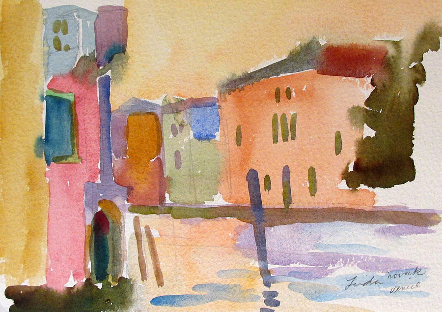 Venice Dawn Painting by Linda Novick