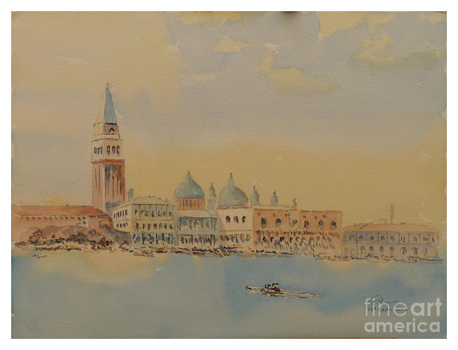 Venice Doges Tower Painting by Godwin Cassar