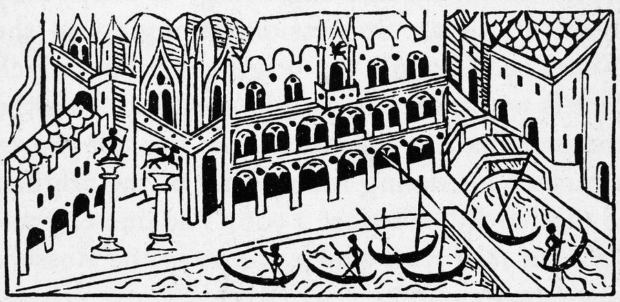 Venice Ducal Palace, 1480 Painting by Granger