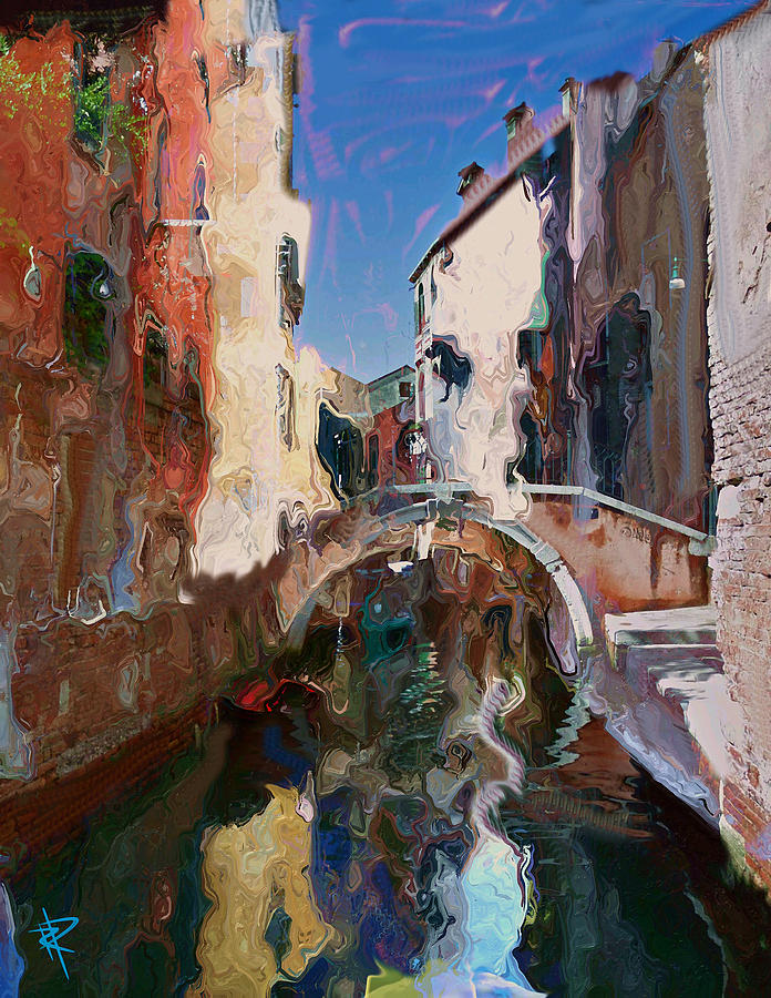 Venice Foot Bridge Mixed Media by Russell Pierce