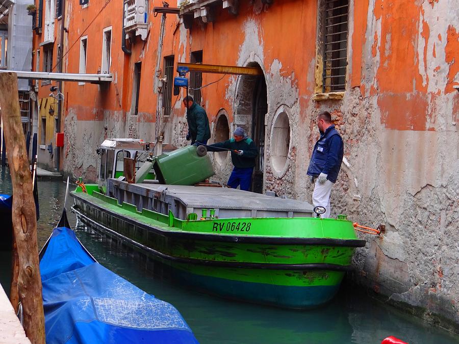 Venice Garbage Boat Photograph by Keith Stokes
