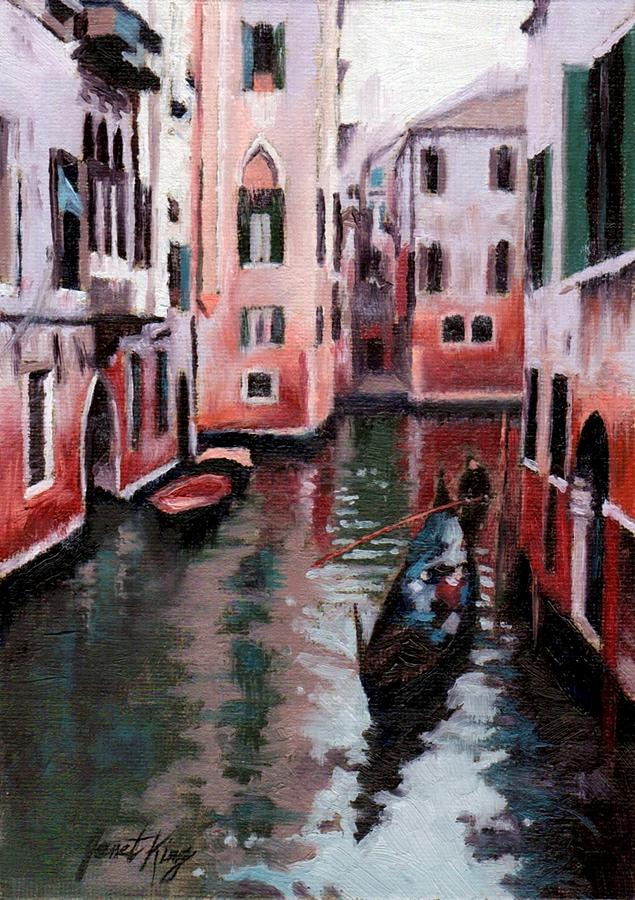 City Painting - Venice Gondola Ride by Janet King