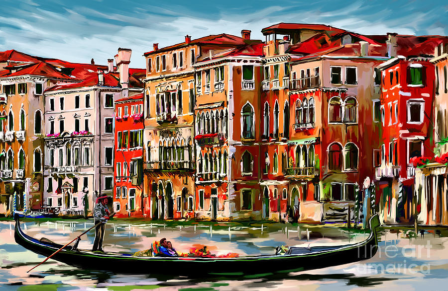 Venice Gondola 01 Painting by Tim Gilliland Fine Art America