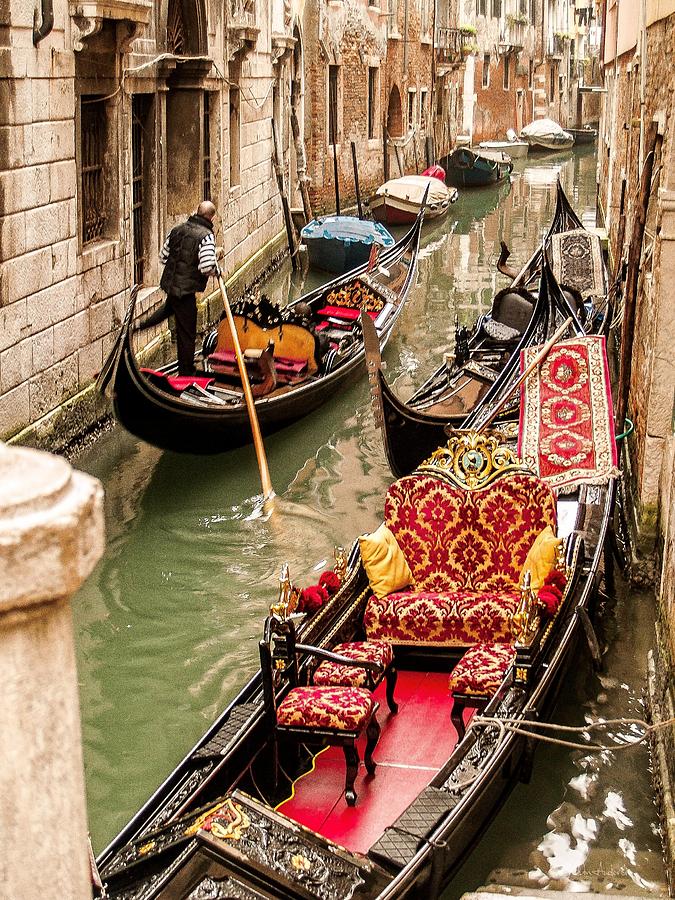 Venice Digital Art - Venice Gondola by Sheldon Anderson