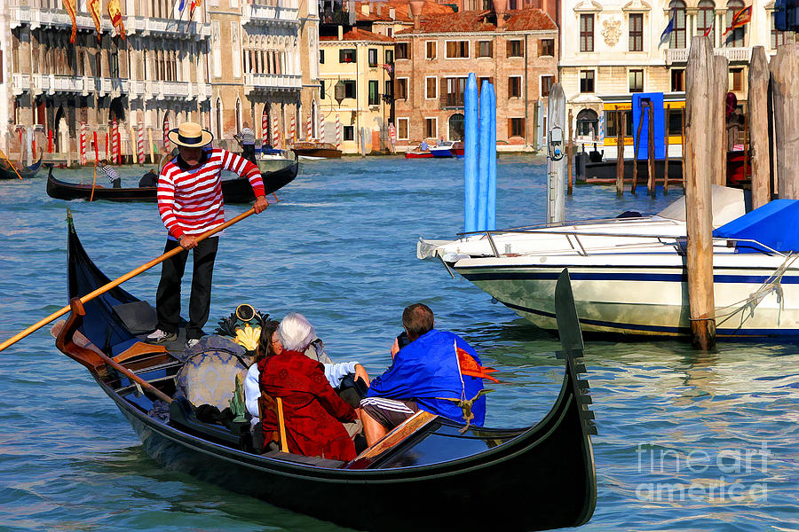 Venice Gondolier Photograph by Timothy Hacker
