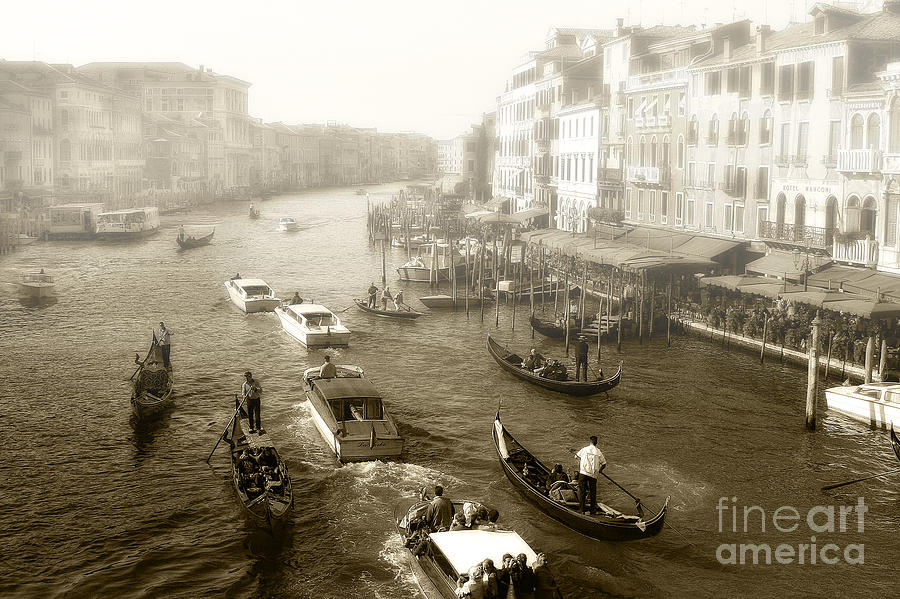 Venice Grand Canal Monotone Photograph by Timothy Hacker