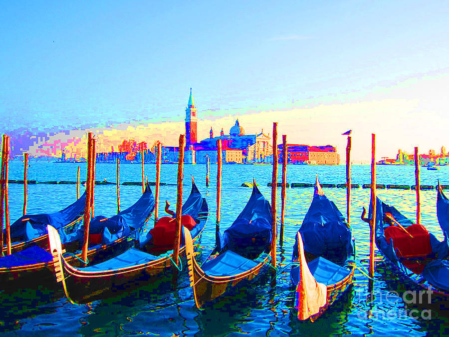 Gondolas in Venice Photograph by Marguerita Tan