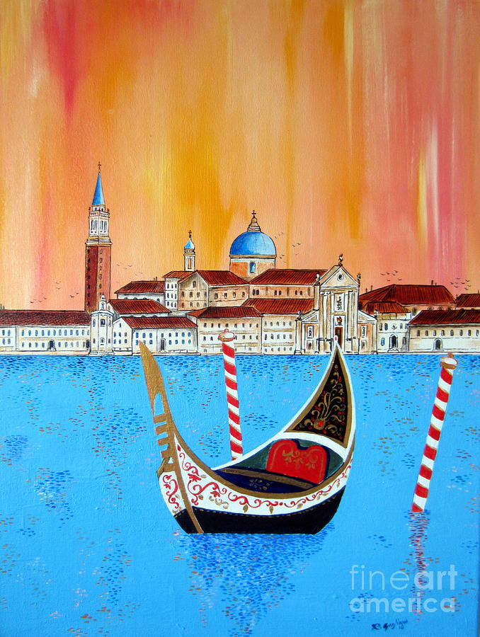 Venice in Gondola Painting by Roberto Gagliardi