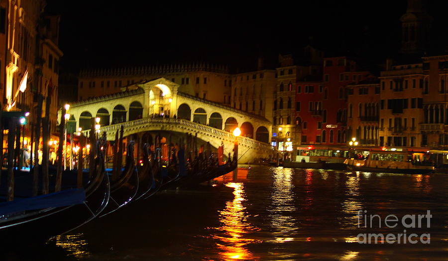 Venice Italy at Night Photograph by Theresa Ramos-DuVon