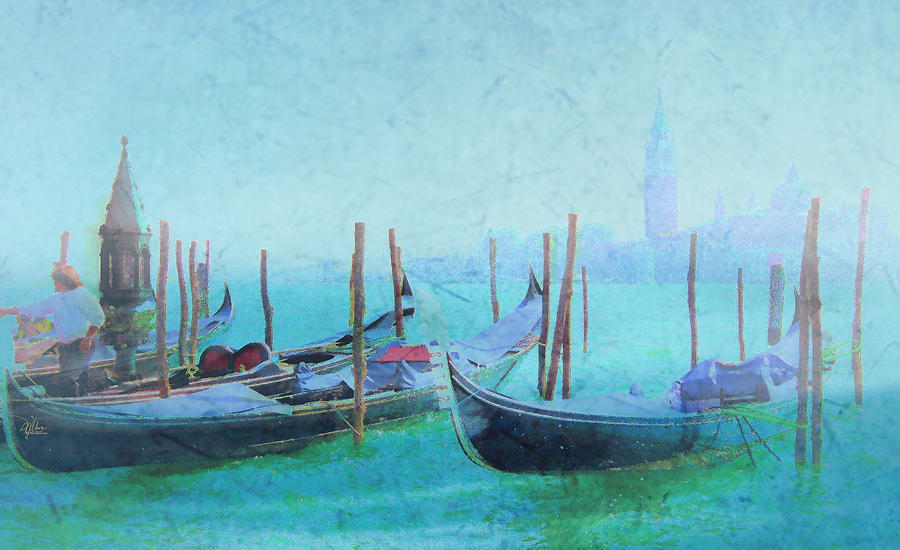 Venice Italy Gondolas with San Giorgio Maggiore Painting by Douglas MooreZart