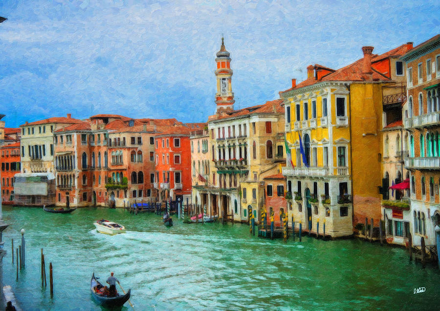 Gondola on a Venetian Canal - Itl3414 Painting by Dean Wittle