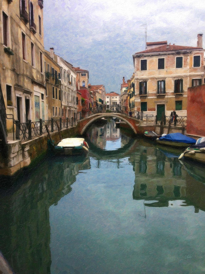 View of a Venetian Canal - Itl3803 Painting by Dean Wittle