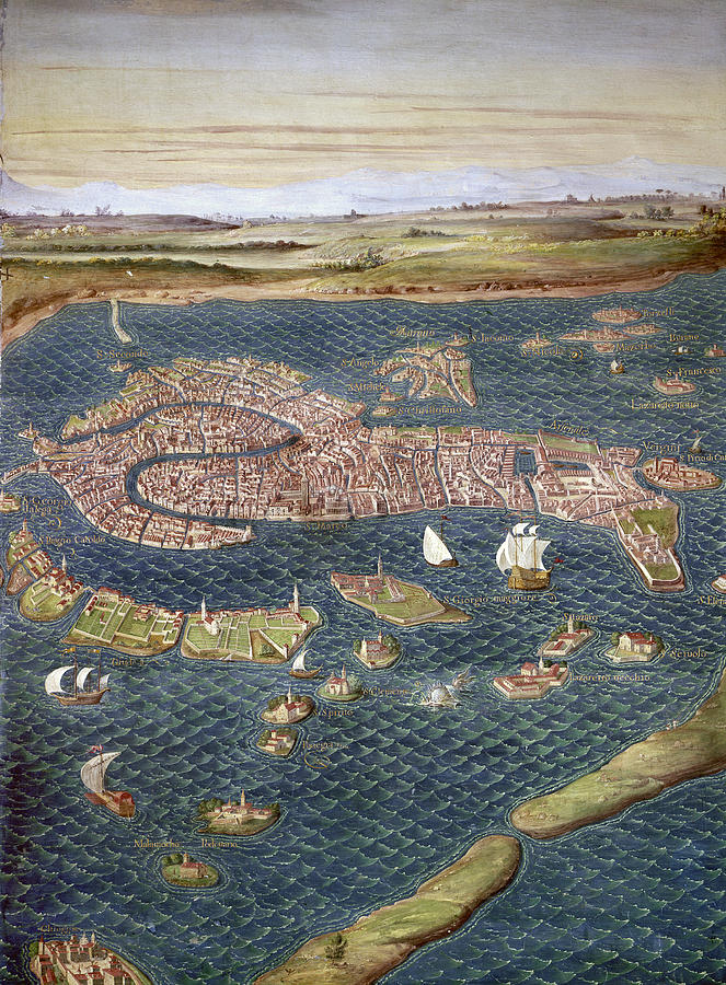 Venice: Map, 16th Century Photograph by Granger