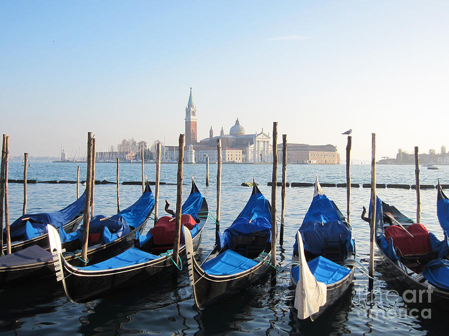 Gondolas in Venice #1 Photograph by Marguerita Tan